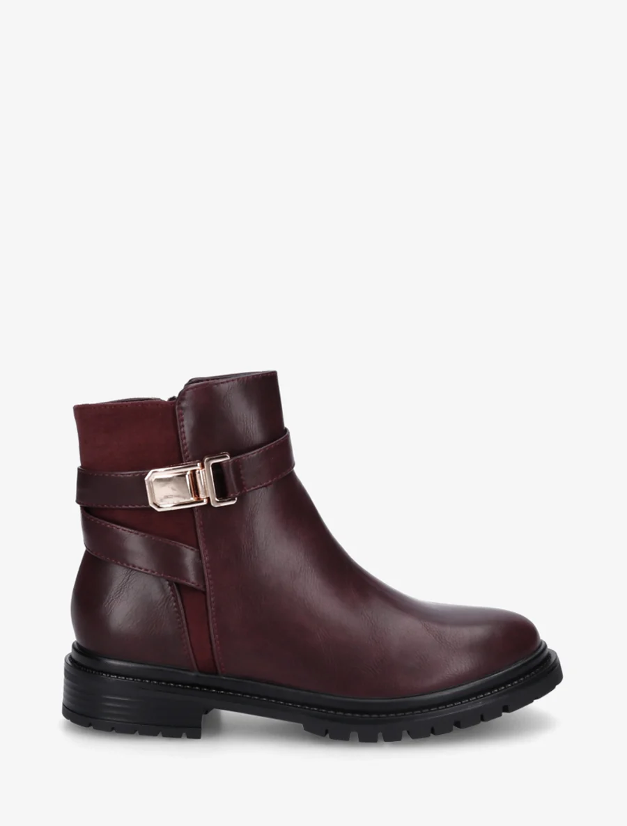 BOTTINES SIMILI CUIR A TALON BLOC