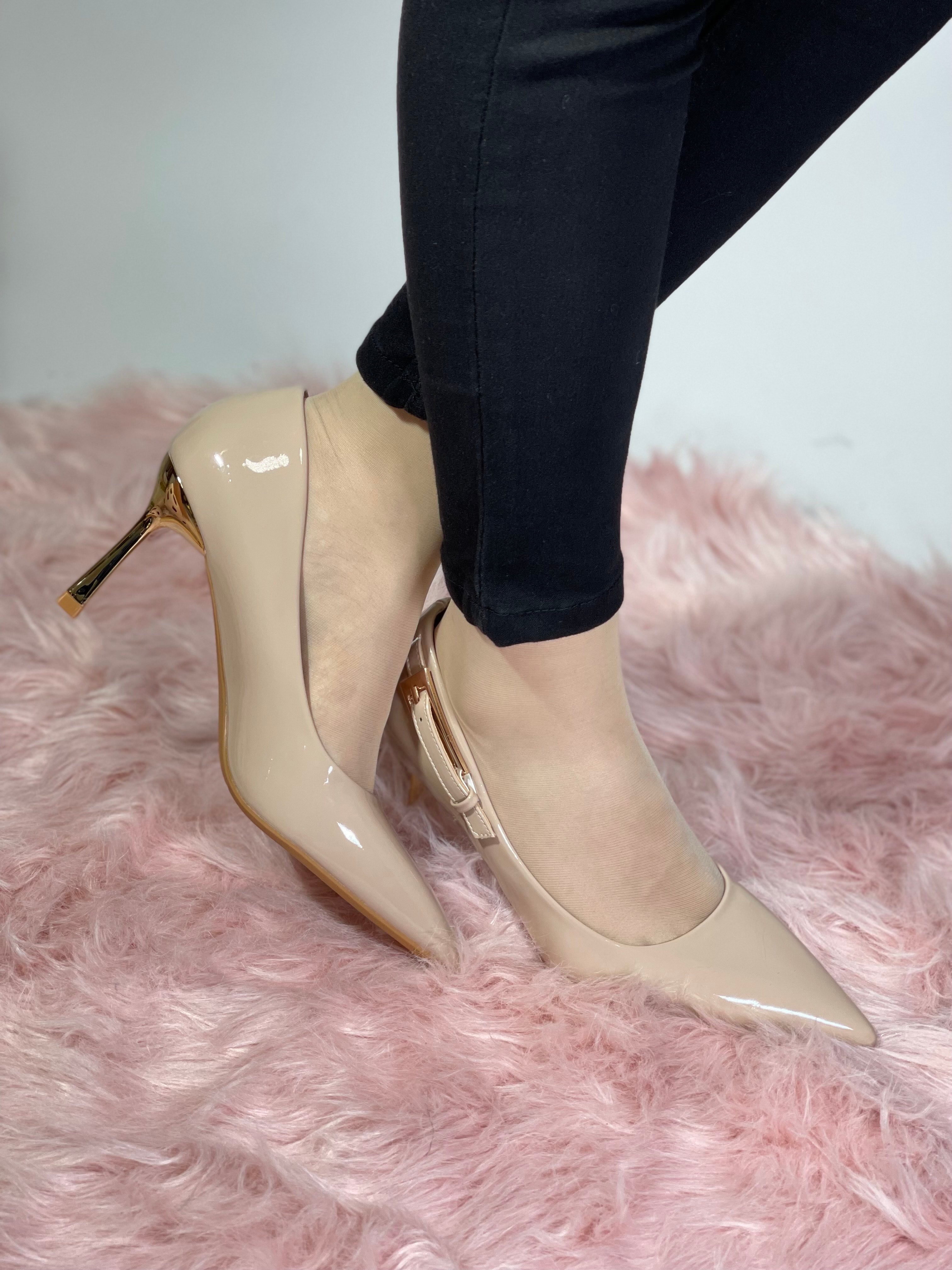 ESCARPIN A TALON HAUT DORE