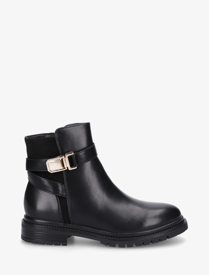 BOTTINES SIMILI CUIR A TALON BLOC