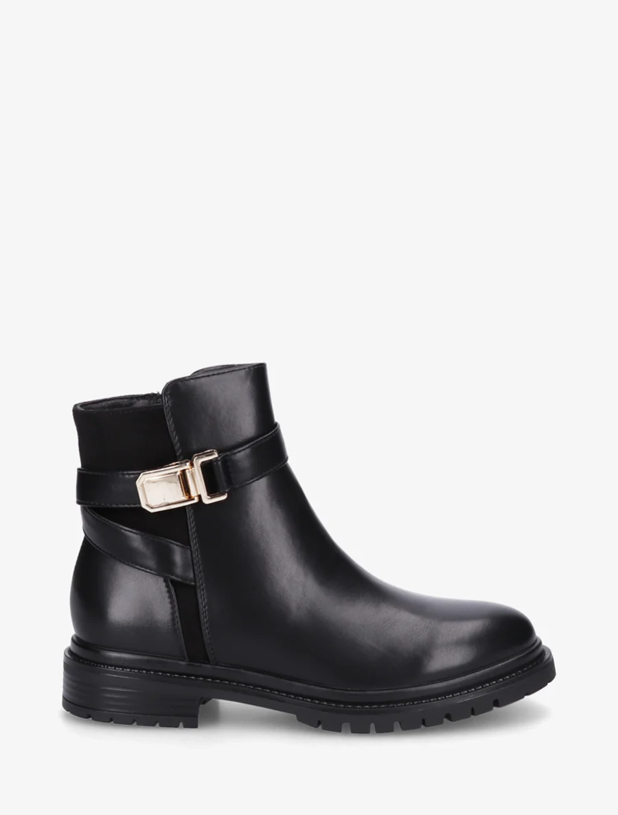BOTTINES SIMILI CUIR A TALON BLOC