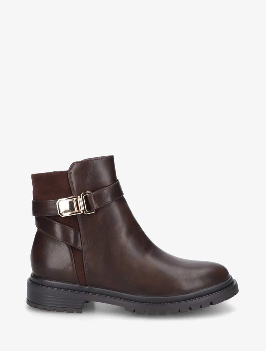 BOTTINES SIMILI CUIR A TALON BLOC