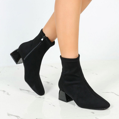 BOTTINES DAIM ET CUIR